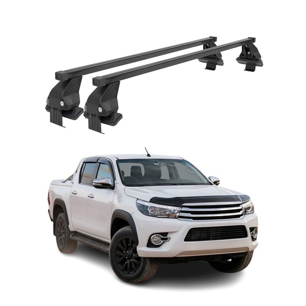 Menabo DachträGer GrundtäGer FüR Toyota Hilux 2011-2015 50Kg Stahl Schwarz 2 Tlg-image