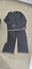 ONLY Women's Co-Ord Knitted Jumper and Pants Set Grey with Stitch Detail Size M