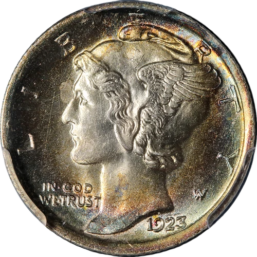 1923-P Mercury Dime PCGS MS64 FB Great Eye Appeal Strong Strike