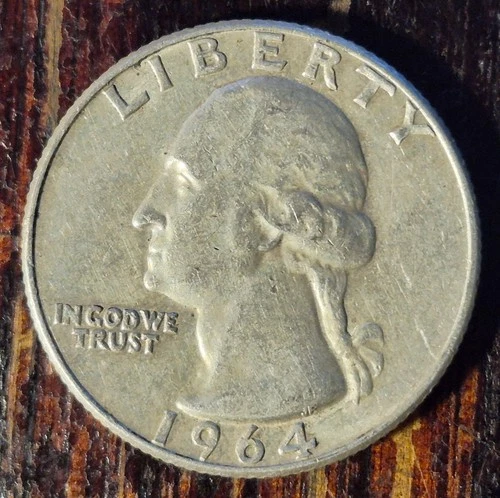 1964 Washington quarter 90% silver AU