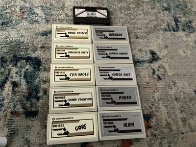 ELEVEN (11) Vintage Commodore VIC 20 cartridges games - Poker , Gorf , Alien &+
