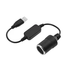 12V USB Port Car Voltage Conversion Line Socket Power Adapter Charger Cable Line