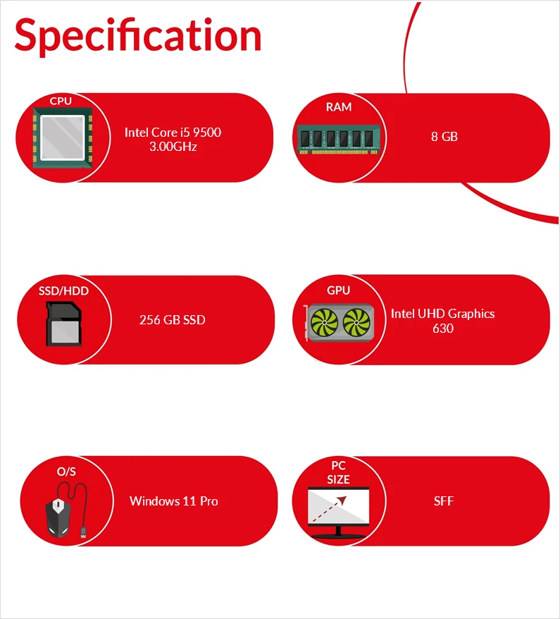 Dell OptiPlex 3070 Windows 11 SFF PC Intel i5 9500 8GB RAM 256GB SSD WiFi USB 3 - Image 4 of 4