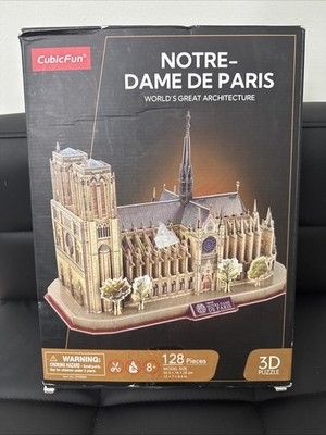 Cubicfun 3D Puzzles for Adults Notre Dame De Paris Model Kits 128 Pieces, Puzzle