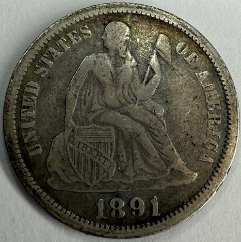 1891 O Seated Liberty Dime Exact Coin Imaged #SL334