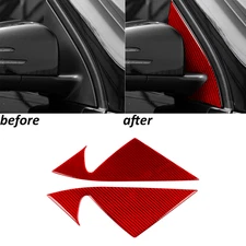 Red Carbon Fiber Rearview Side A-Pillar Trim For Benz GLE GLS W166 X166 X164