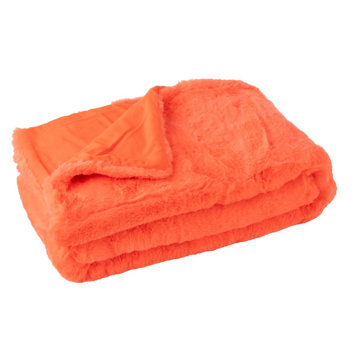 Plaid imitation fourrure Cutie rouge fluo pour cocooning en hiver