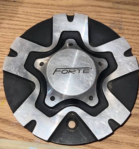 Forte' custom wheel center cap, gloss black/machined, part number C-326-1AL 02 - Picture 2 of 5
