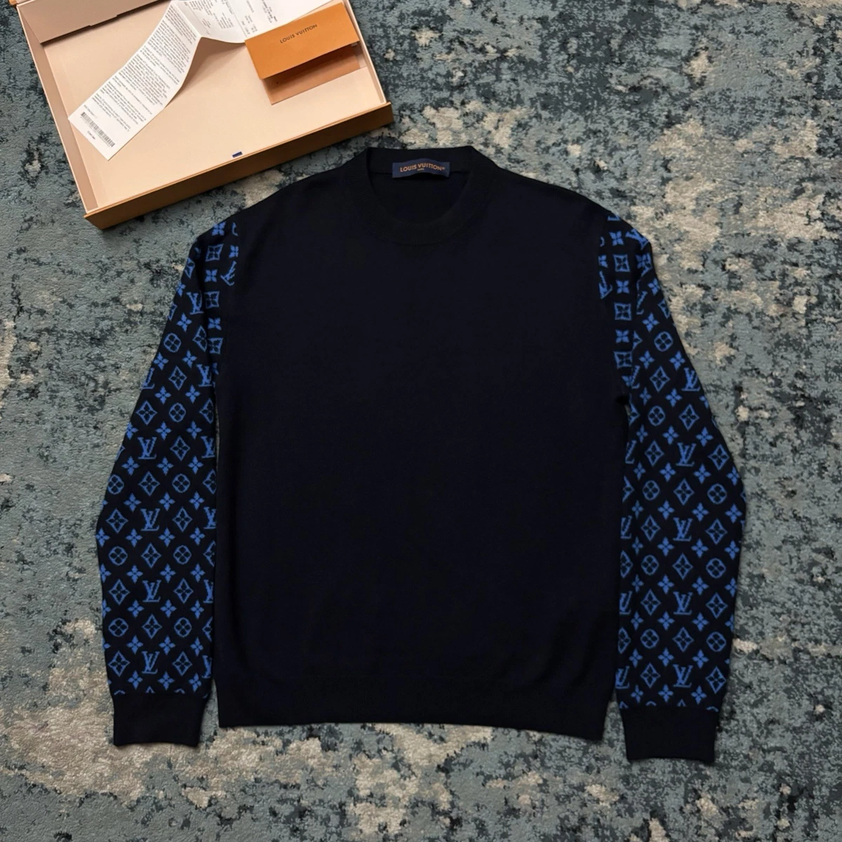 Louis Vuitton Blue Crew Neck Sweaters for Men for sale | eBay