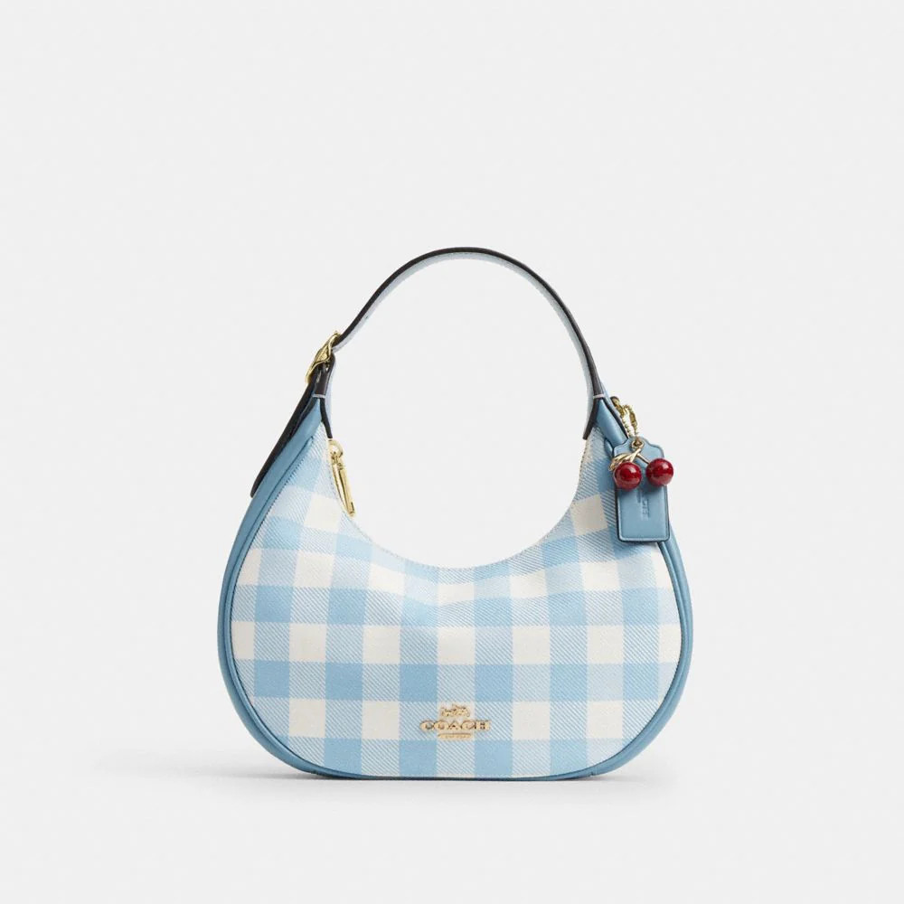 Coach Emily Shoulder Bag With Gingham Print And Charm