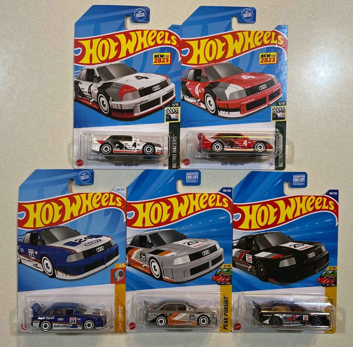 NEW 2025 Hot Wheels Q CASE Audi 90 Quattro RED, BLACK, BLUE