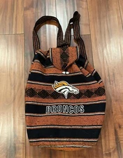 Denver Broncos Backpack Black & Orange Bag Rasta Reggae Hippie  Blanket Material