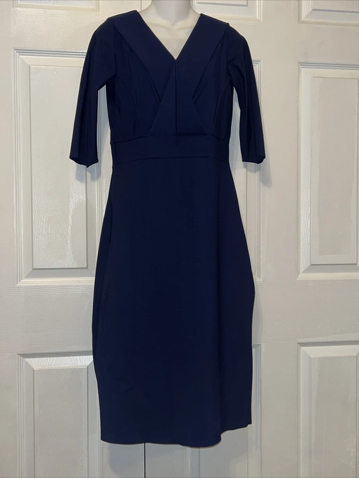 Vestido Chiara Boni La Petite 48/12 Azul Marino Escultural Funda de Cóctel Foto 2 de 4