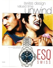 2001 VINTAGE PRINT AD - ESQ SWISS WATCHES AD ...9900 SLX SWISS QUARTZ ..AD ONLY