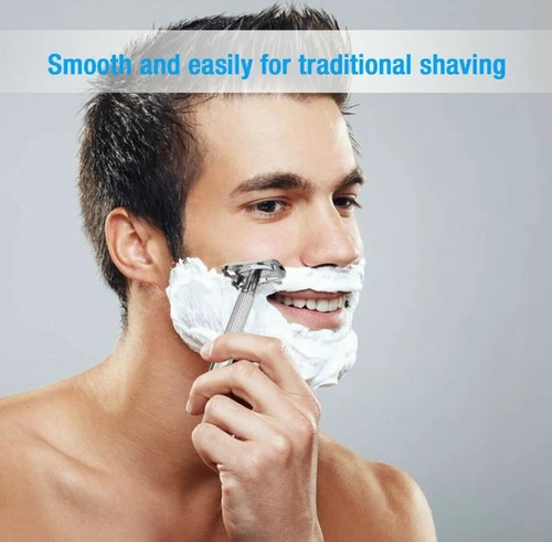 Men Razor Traditional Classic Double Edge Butterfly Twist Open Shaving 100 Blade - Picture 11 of 22