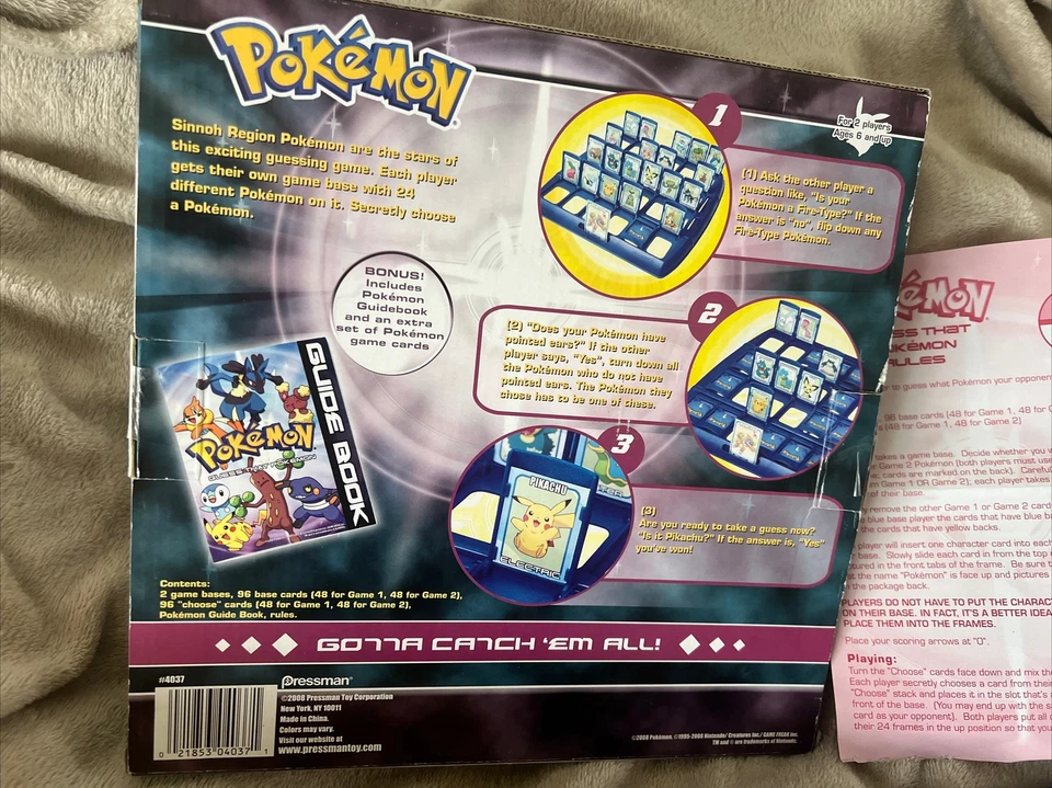 Игра Pokémon Diamond And Pearl Guess That Who Game Pressman почти полная - Изображение 3 из 4