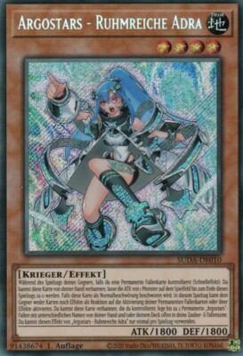 yugioh Argostars - Ruhmreiche Adra SUDA-DE010 Secret Rare 1Auflage Deutsch