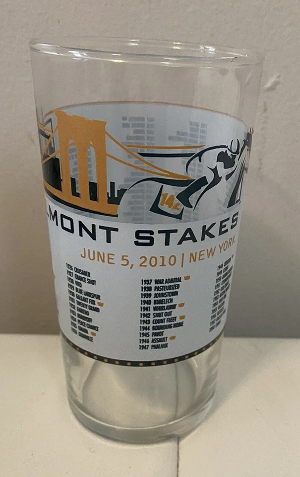 Belmont Stakes June 5 2010 10 Oz Glass 12 Pack In Original Box Ny Collectible  - Image 2 of 4