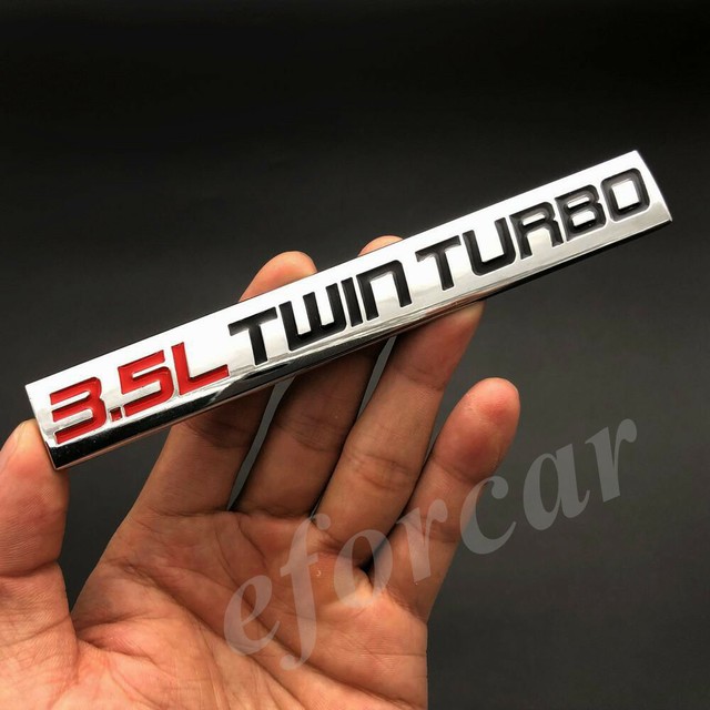 Metal Polished 3.5L Twin Turbo Engine Car Auto Trunk Emblem Badge Decal