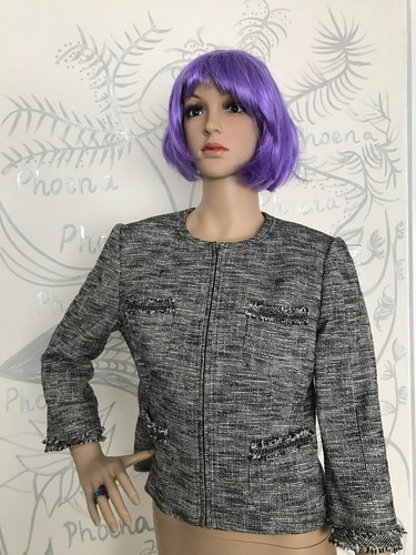 Jigsaw designer outfit fabric made in Italy womens Jacket/cardigan size 10 - Picture 3 of 9