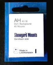 Showgard Stamp Mount Size AH 41/31 mm - BLACK - Pack of 40 (41x31  41mm)  PRECUT