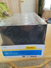 OfficeMax Slim CD Jewel Cases - 50 Pack - Black SEALED