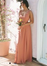 Show Me Your MuMu Jenn Bridesmaid Dress Size Small Mauve Pink Satin Plunge Back