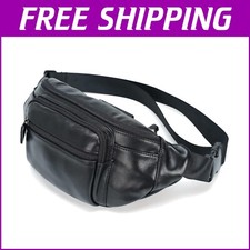 Classic Napa Leather Fanny Pack - Secure Organizer for Hands-Free Travel