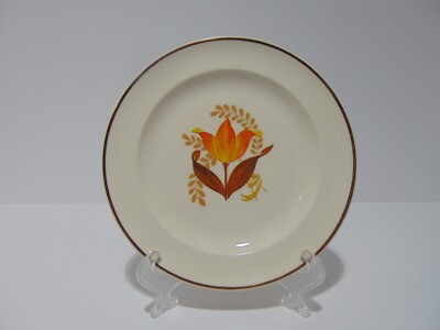 Bakerite Oven-Tested Orange Tulip 22 K Gold Bread Plate (C)