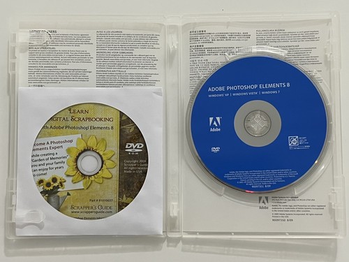Adobe Photoshop Elements 8 w/ Serial Number & Learn Digital Scrapbooking DVD PC - Picture 2 of 9