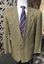 Hugo Boss Mens Sports Coat Blazer Houndstooth Windowpane DELON Style 40 R Beige