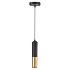 CWI Lighting Anem 1 Light Down Transitional Metal Mini Pendant in Black/Gold