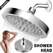 1x Shower Head High Pressure Waterfall Bathroom Showerhead Adjustable Angles US