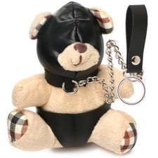 Master Series BDSM Bondage Hooded Teddy Bear Keychain Accessory - Gag Gift