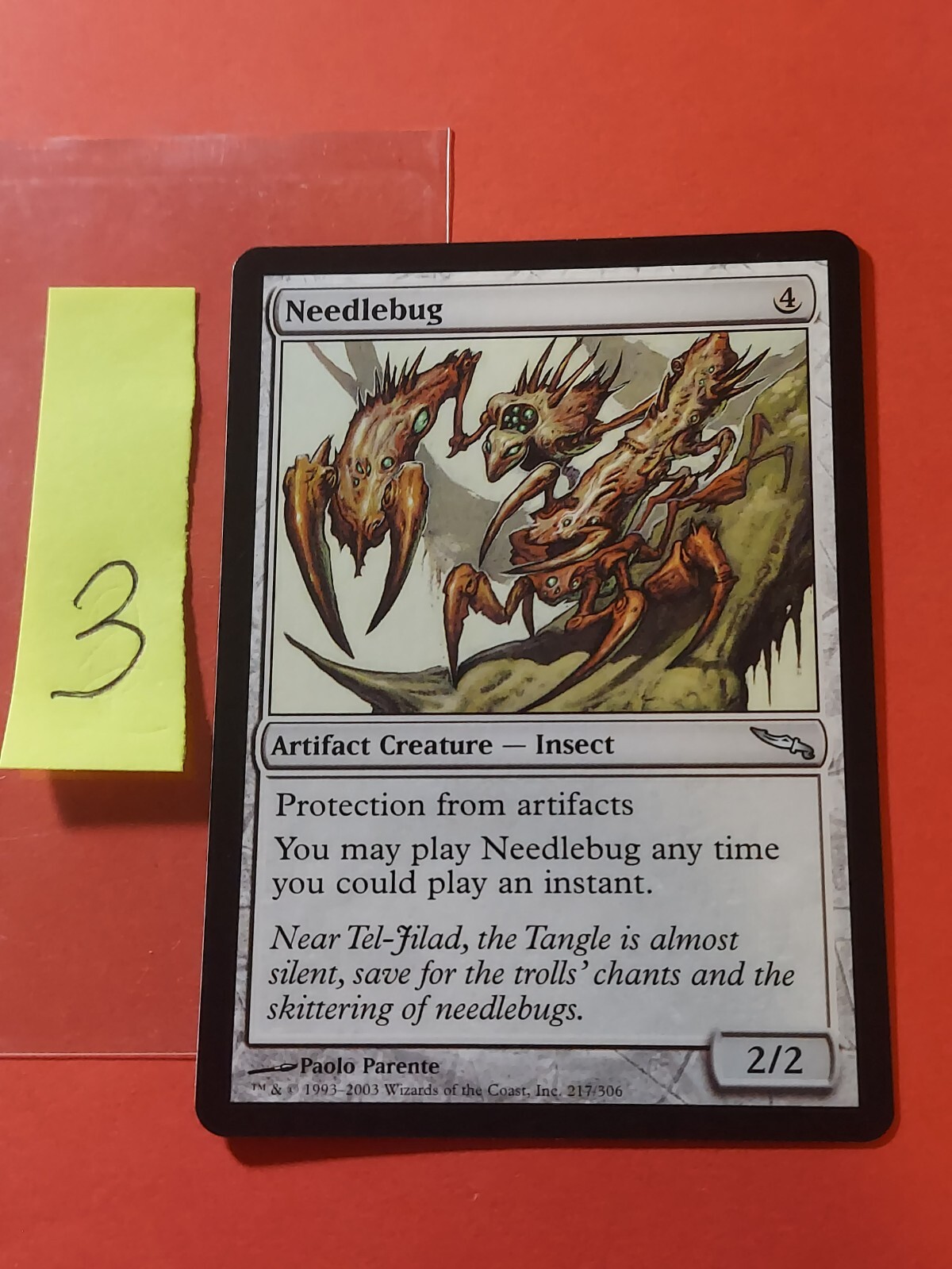 2003 Magic The Gathering Mirrodin #217 Needlebug, UC, NF, Artifact, cd3