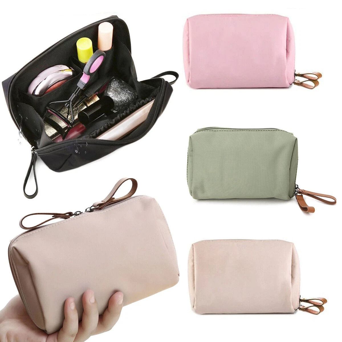 Buy NFI Essentials Travel Makeup Pouch Set Of 3 Washbag Pouch Transparent Cosmetic  Bag White Online