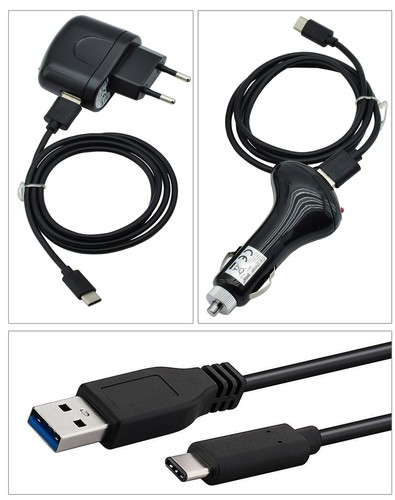 Kit de Charge 4 en 1 2x Câble de Données USB-C + Charge Alimentation Voiture pour Motorola Moto G7 Plus - Photo 2/2