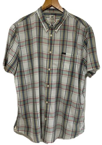 Lee Mens Short Sleeve Plaid Shirt Size XXXL Multicoloured Button Down - Picture 1 of 19