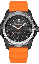 NORTH EDGE Mens Pilot Military Solar Powered Waterproof Watch Evoque 2 Orange