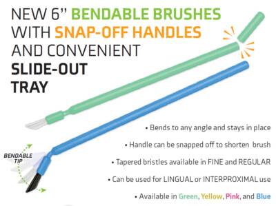 100pcs Dental 6  Long Disposable Bendable Brushes Applicators Tips Fine Regular 