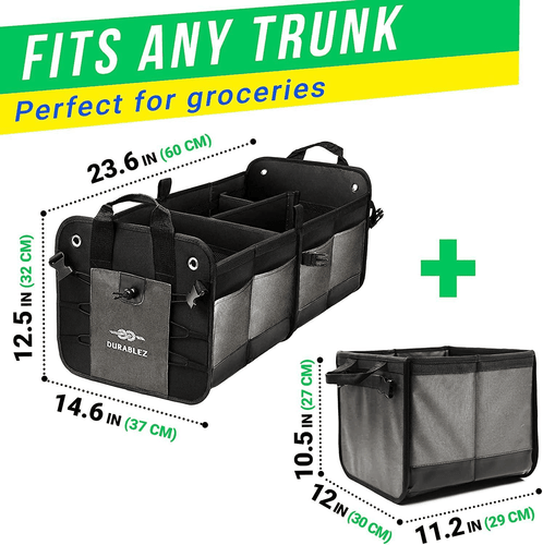3 Compartment Separable Collapsible Car Trunk Storage Organizer for SUV Minivan - Picture 2 of 7