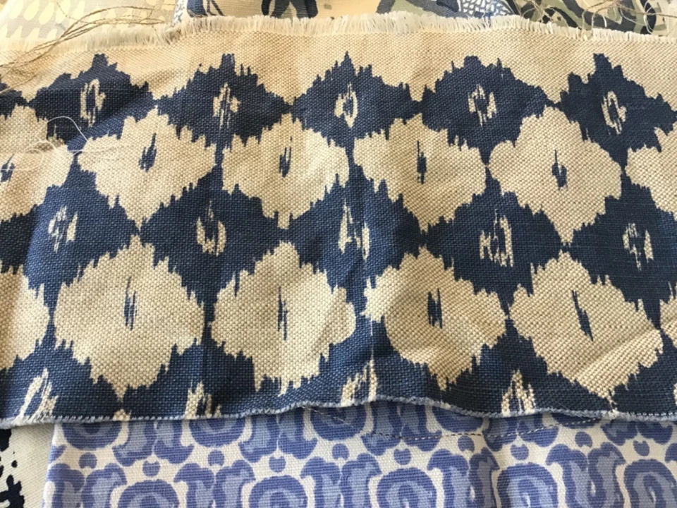 Sister Parish Blues White Fabric Strips Squares Quilting, Crafts Lot of 38 New - Image 3 of 4