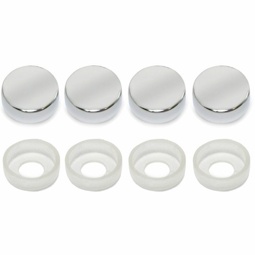 4 Chrome License Plate Tag Mounting Holder Frame Shield Screw Cap Covers New - Picture 8 of 12