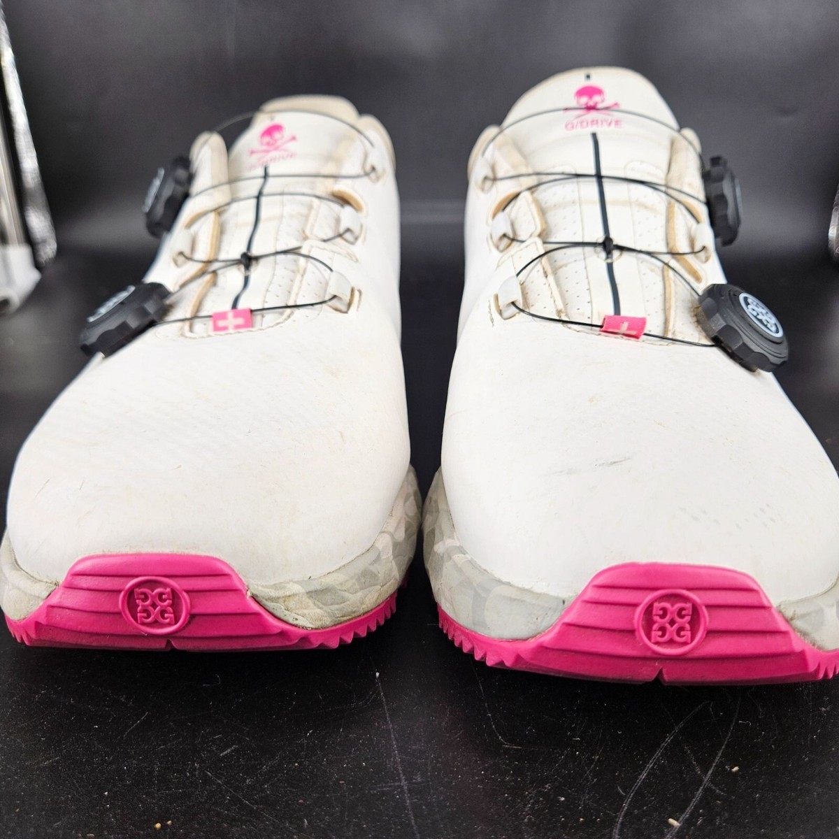 Mens G Drive Fore Golf Cleat Shoes 12 White Pink Sno Dial  display picture 2