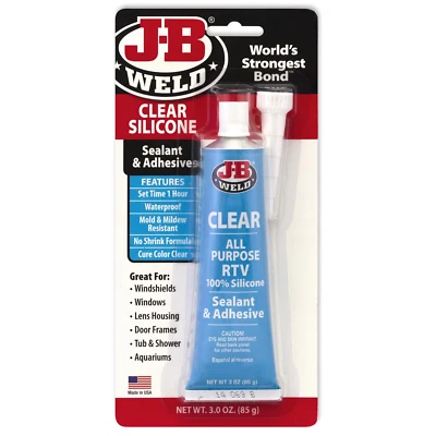 JBWELD J-B Weld 31310 All-Purpose RTV Silicone Sealant and Adhesive - 3 Oz. - Clear