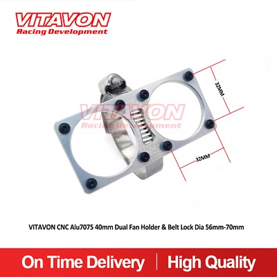 Vitavon CNC Alu7075 Dual 40mm Fan Holder & Belt Lock dia 56-70mm