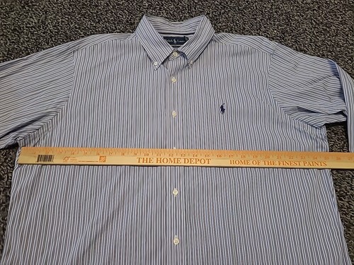 Polo Ralph Lauren Pony Shirt Mens XL Blue Stripe Classic Fit Long Sleeve Button - Picture 5 of 7