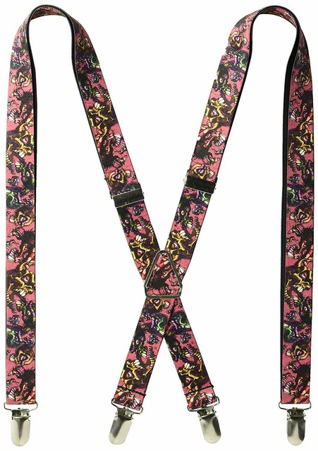 Suspenders - 1.0 - Skull & Fleur-de-Lis White/Multi Color