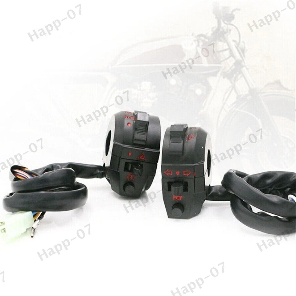 1 par de piezas de encendido/apagado interruptor de control de manillar de motocicleta de 7/8" Foto 3 de 4