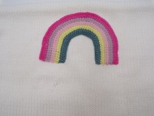 Pottery Barn Kids Rainbow Baby Blanket Knitted Organic Cotton Multi READ  9965